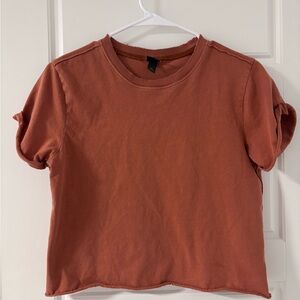 orange women's crop top